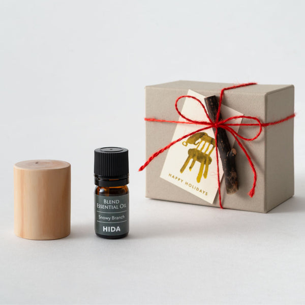 ウィンターギフト（アロマウッド置型セット ）/Snowy Branch