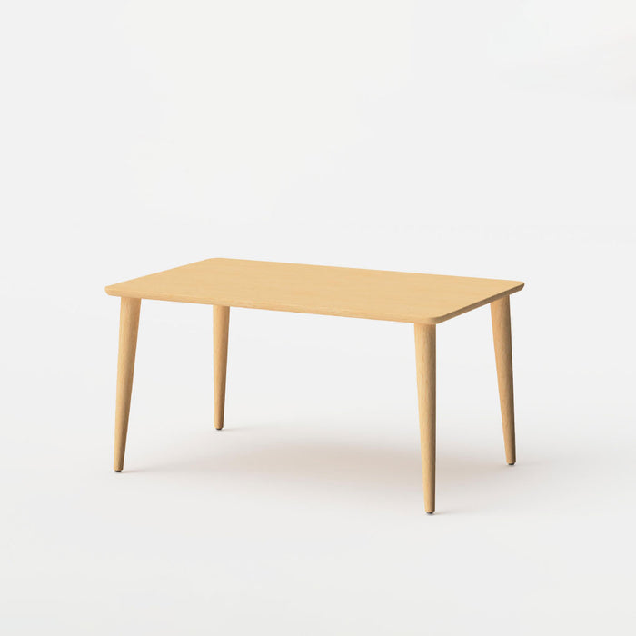 テーブル（角丸形天板×丸テーパー脚）/W135/角面型/ビーチ