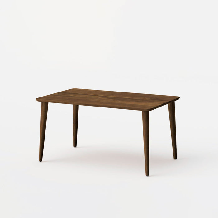 テーブル（角丸形天板×丸テーパー脚）/W135/角面型/ウォルナット