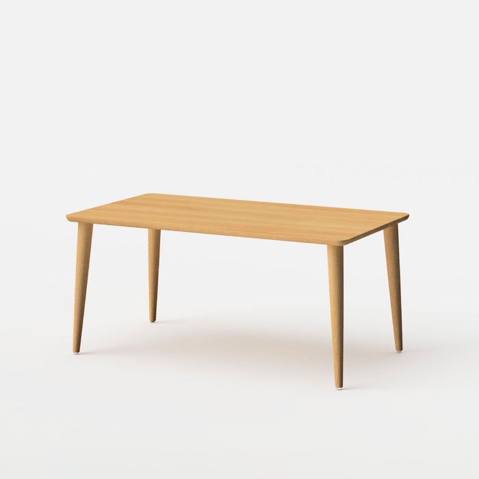 テーブル（角丸形天板×丸テーパー脚）/W150/船底面型/ホワイトオーク