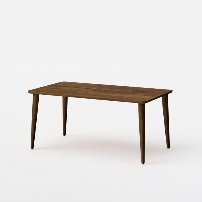 テーブル（角丸形天板×丸テーパー脚）/W150/丸面型/ウォルナット