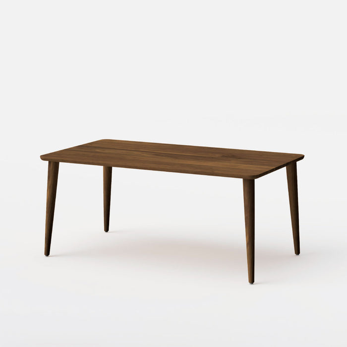 テーブル（角丸形天板×丸テーパー脚）/W160/丸面型/ウォルナット