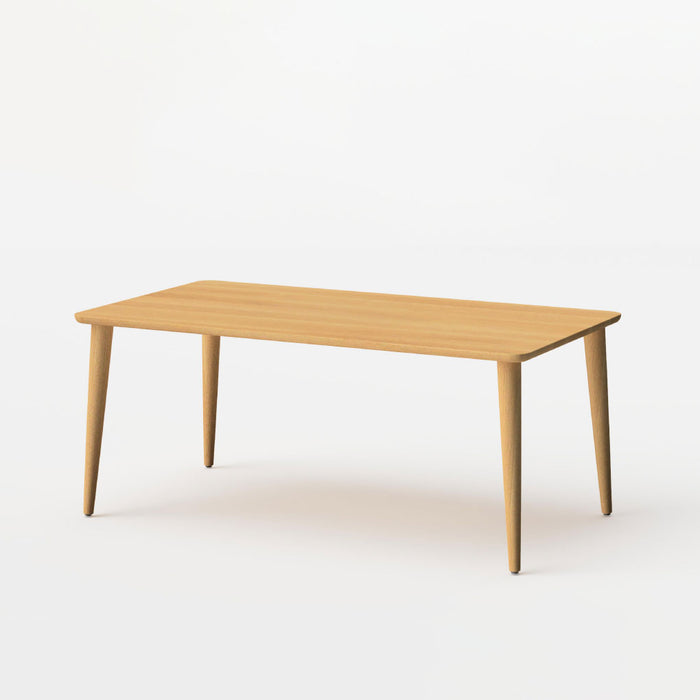 テーブル（角丸形天板×丸テーパー脚）/W165/角面型/ホワイトオーク