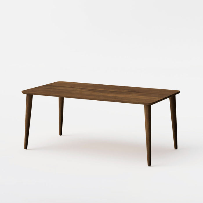 テーブル（角丸形天板×丸テーパー脚）/W165/角面型/ウォルナット
