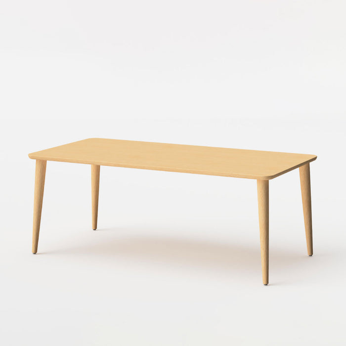 テーブル（角丸形天板×丸テーパー脚）/W180/丸面型/ビーチ
