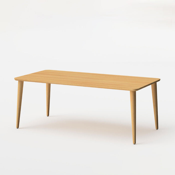 テーブル（角丸形天板×丸テーパー脚）/W180/船底面型/ホワイトオーク