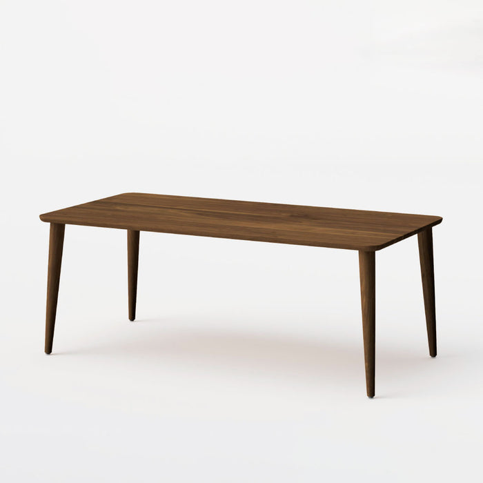 テーブル（角丸形天板×丸テーパー脚）/W180/丸面型/ウォルナット