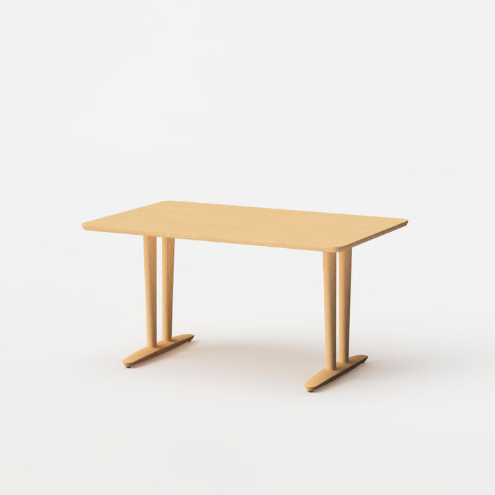 テーブル（角丸形天板×V脚）/W135/角面型/ビーチ