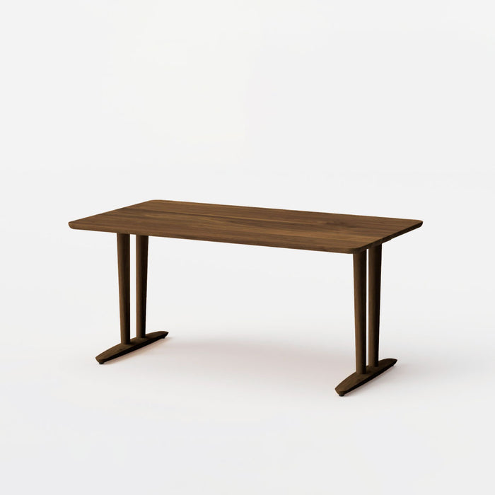 テーブル（角丸形天板×V脚）/W150/角面型/ウォルナット