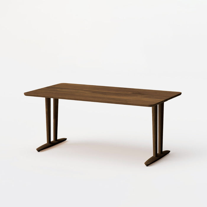 テーブル（角丸形天板×V脚）/W160/角面型/ウォルナット