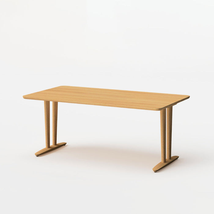 テーブル（角丸形天板×V脚）/W165/丸面型/ホワイトオーク