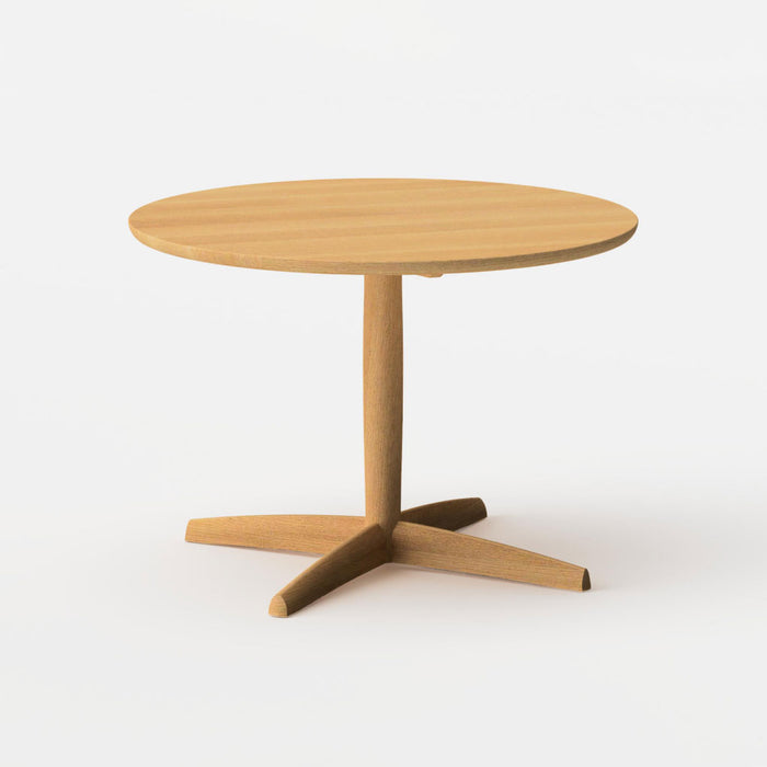 テーブル（丸形天板×1本脚）/Φ100/角面型/ホワイトオーク