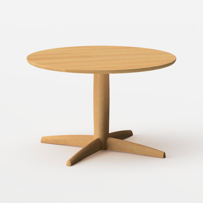 テーブル（丸形天板×1本脚）/Φ110/角面型/ホワイトオーク