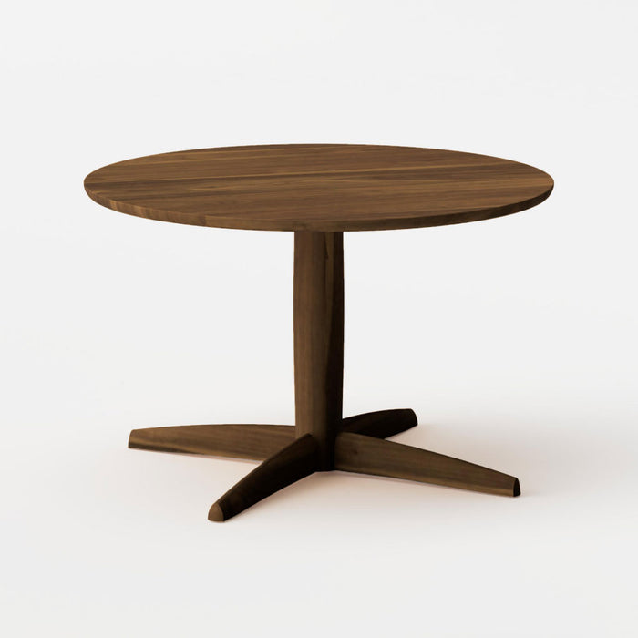 テーブル（丸形天板×1本脚）/Φ110/角面型/ウォルナット