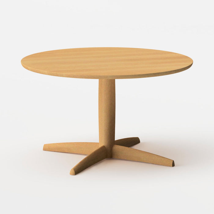 テーブル（丸形天板×1本脚）/Φ120/角面型/ホワイトオーク