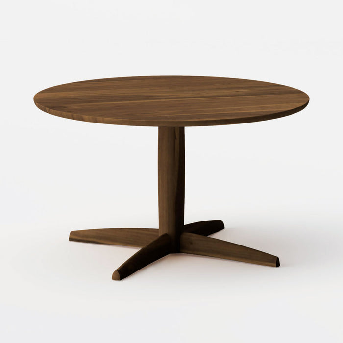 テーブル（丸形天板×1本脚）/Φ120/角面型/ウォルナット